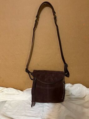 Suede Crossbody Bag in Dark Brown - Stylish Everyday Shoulder Bag